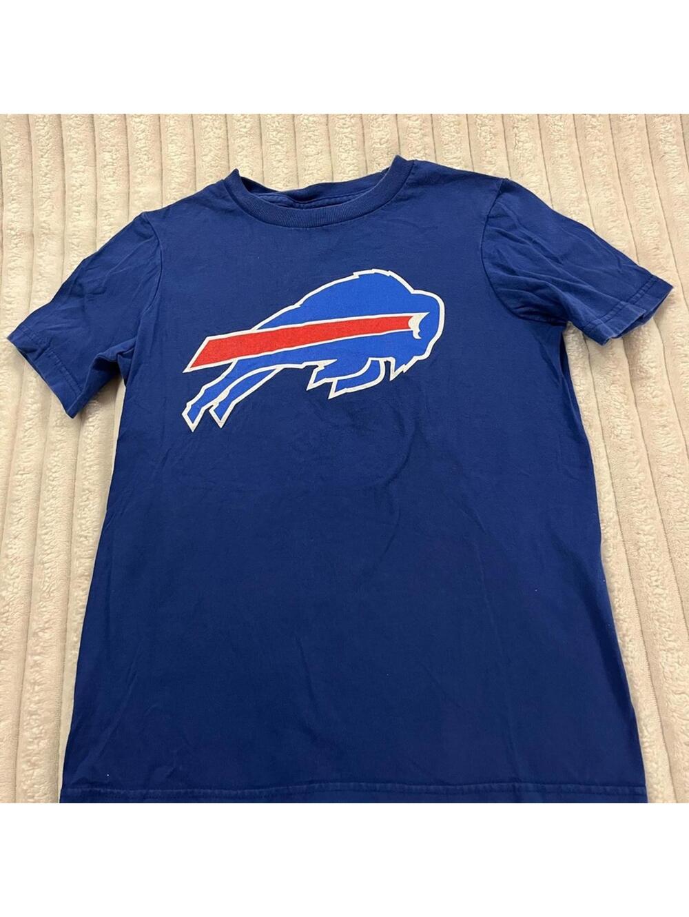 NFL Buffalo Bills Blue Short Sleeve Tshirt with Red and White Logo Boys Size 8